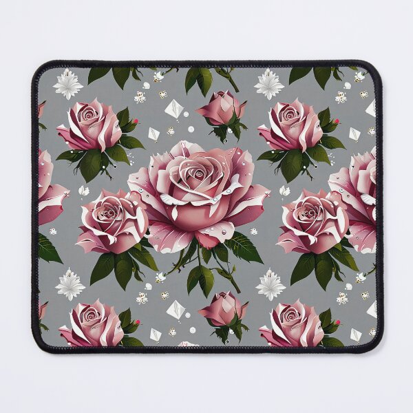 Item preview, Pink roses on gray background seamless pattern designed and sold by Leylita Design.