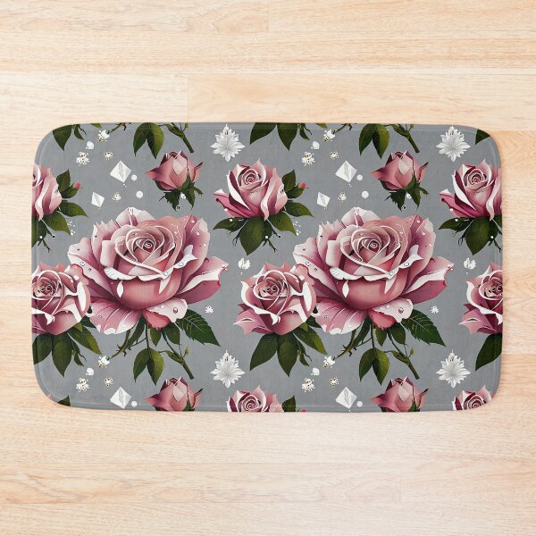 Item preview, Pink roses on gray background seamless pattern designed and sold by Leylita Design.