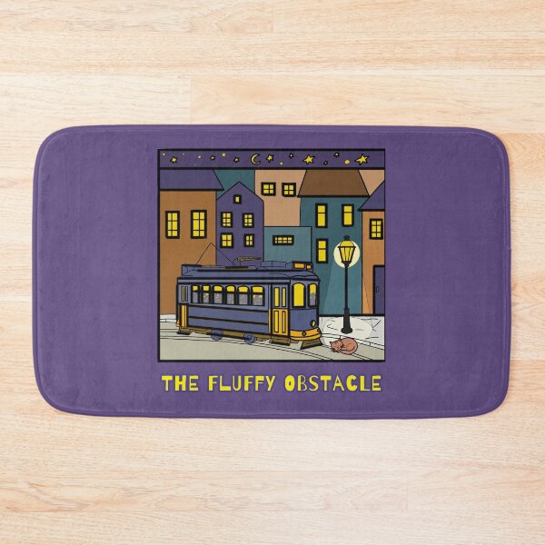 Item preview, Night City Tram and Sleeping Ginger Cat Illustration  designed and sold by LeshanArt.