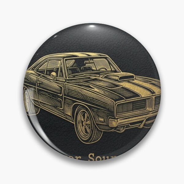 Artikelvorschau, Klassisches Muscle-Car mit Gold-Linienzeichnung entworfen und verkauft von GG-Graphics.