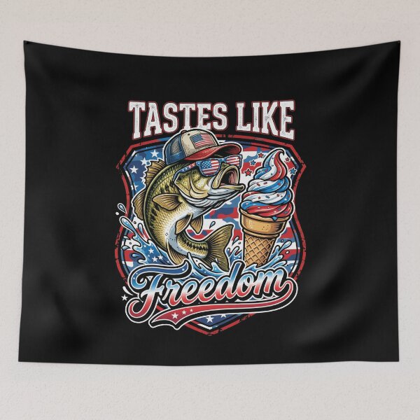 Item preview, Tastes Like Freedom American Bass Fishing Fisherman Patriot designed and sold by SofenArt.