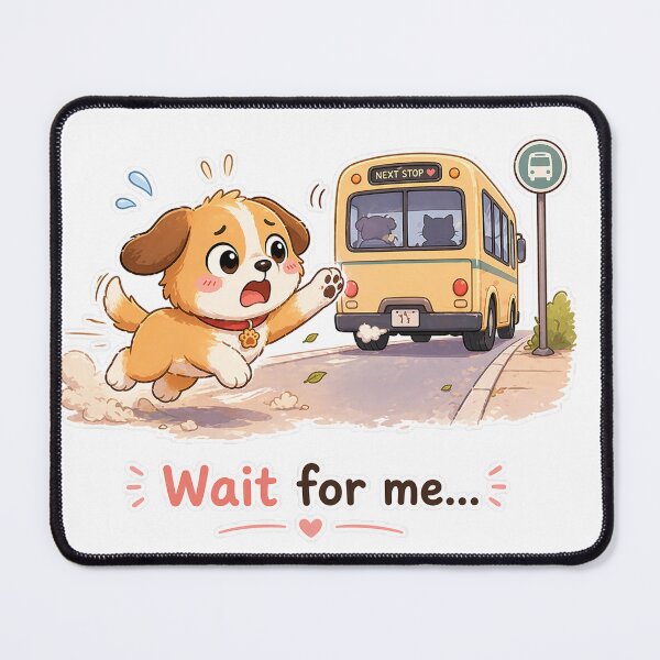 Item preview, Dog Missed Bus Wait For Me Panic Moment designed and sold by Sadia Jannat.