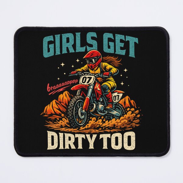 Item preview, Girls Get Dirty Too – Motocross Girl Dirt Bike Rider Vintage designed and sold by SidTastic .
