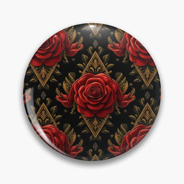 Item preview, Baroque Crimson Roses & Gold Filigree Pattern designed and sold by mittie101.