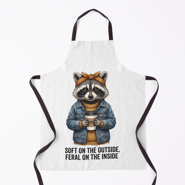 Item preview, Soft On The Outside, Feral On The Inside Raccoon Introvert Coffee Lover designed and sold by SofenArt.