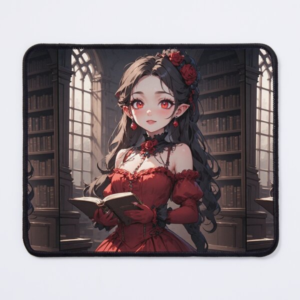 Item preview, Aristocratic vampire with a book in a library designed and sold by ArtsJulian.