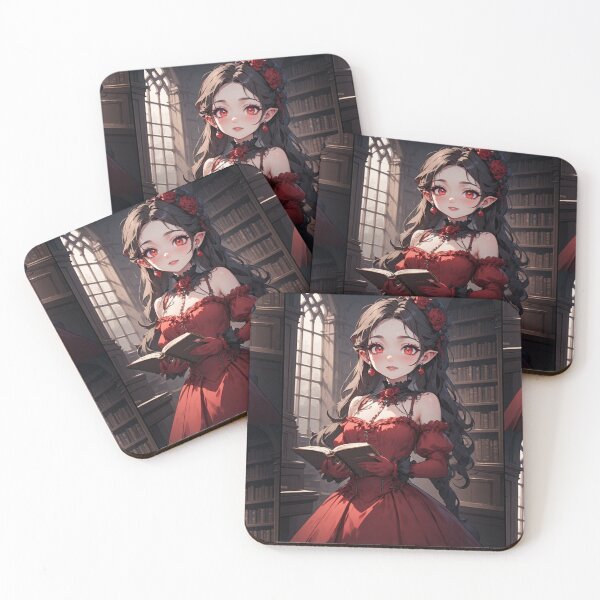 Item preview, Aristocratic vampire with a book in a library designed and sold by ArtsJulian.
