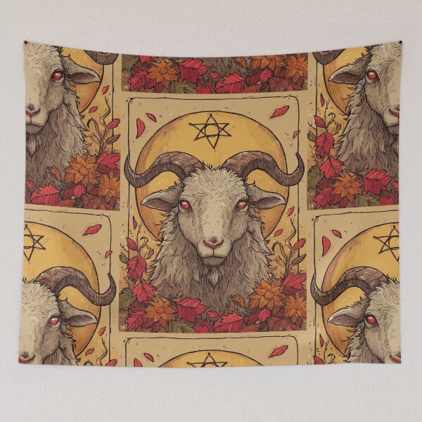 Item preview, Horned Ram Hexagram Sigil - Pagan Symbols designed and sold by bapupa.