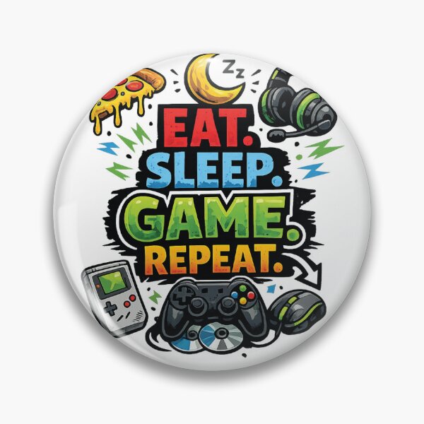 Item preview, Eat sleep game repeat designed and sold by JudithStepanow.