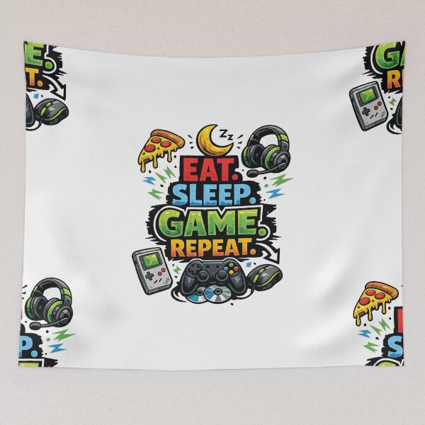 Item preview, Eat sleep game repeat designed and sold by JudithStepanow.