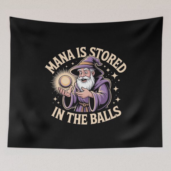 Item preview, Mana is Stored in The Balls Funny Fantasy RPG Wizard Gamer Humor T-Shirt designed and sold by SaltyBonesClub.