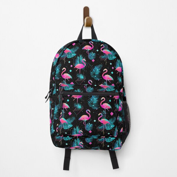 Item preview, Retro 80s and 90s aesthetic - Miami Neon Flamingo Pattern designed and sold by AeonAcademy.