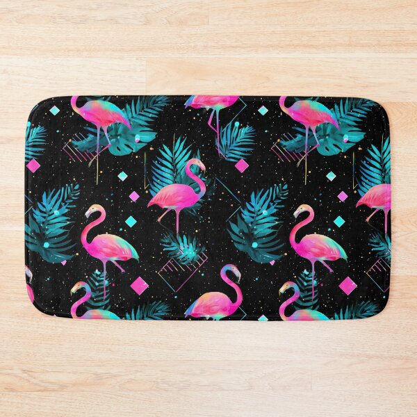 Item preview, Retro 80s and 90s aesthetic - Miami Neon Flamingo Pattern designed and sold by AeonAcademy.