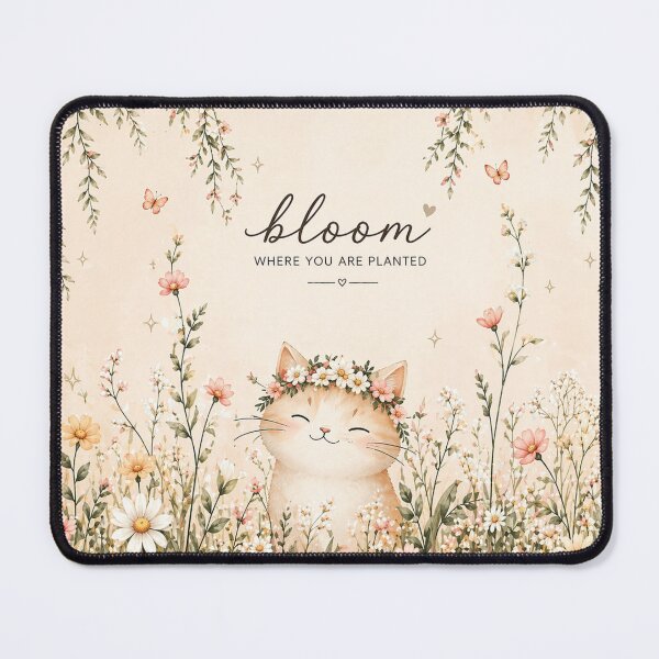 Item preview, Floral Cat Shower Curtain Aesthetic Bloom Where You Are Planted Botanical Decor designed and sold by IconicDesignsXd.