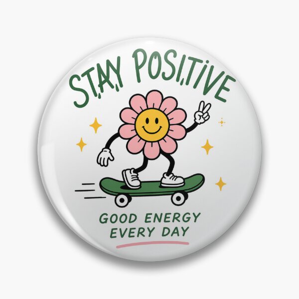 Item preview, Stay Positive Neon Flower Skater – Good Energy Everyday  designed and sold by MWSailingClub.
