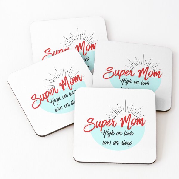 Item preview, Super Mom High On Love Low On Sleep Aesthetic Quote designed and sold by Atlasoloji.