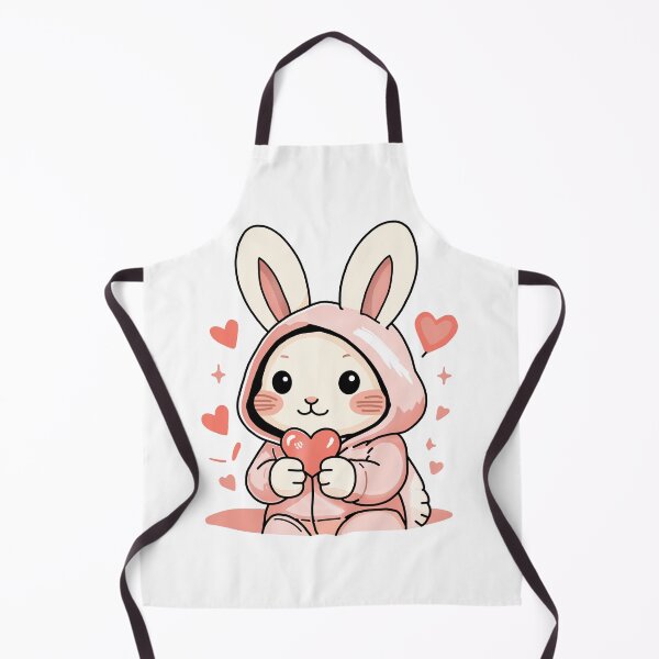 Item preview, Cute Bunny in Pink Hoodie Holding Heart designed and sold by ARIN2550.