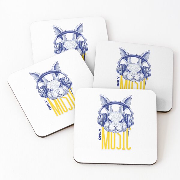 Item preview, Bad Bunny Music Lover - "Only Music" Retro Illustration designed and sold by infinitearte.