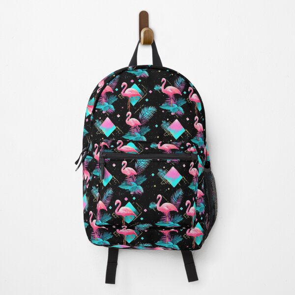 Item preview, Retro 80s and 90s aesthetic - Miami Neon Flamingo Pattern designed and sold by AeonAcademy.
