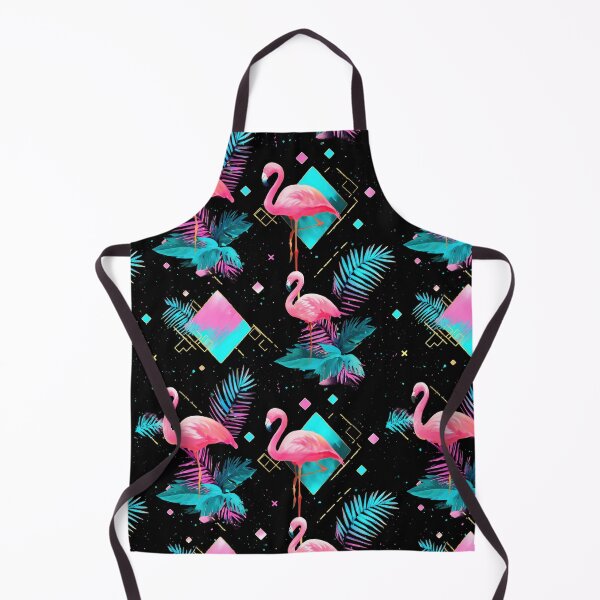 Item preview, Retro 80s and 90s aesthetic - Miami Neon Flamingo Pattern designed and sold by AeonAcademy.