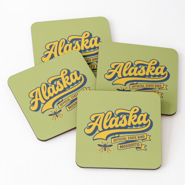 Item preview, Funny Alaska State Bird Mosquito Retro 70s Vintage Script Souvenir designed and sold by Cozy-Old-Pub.