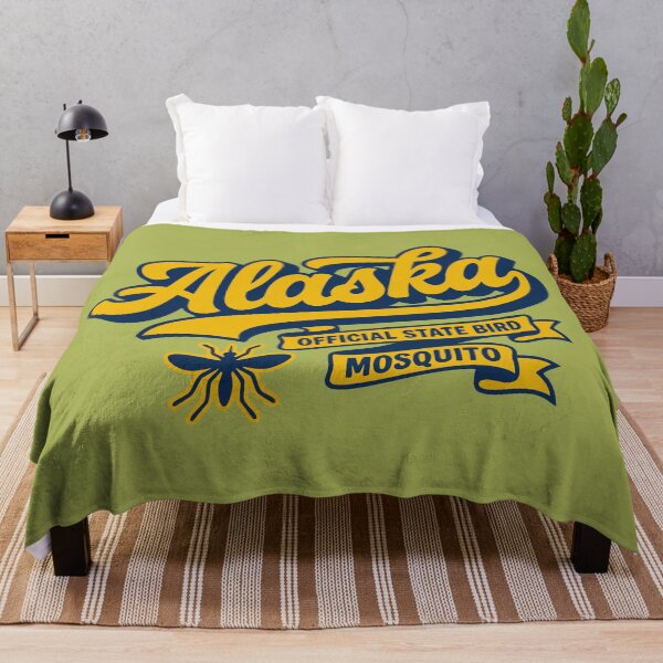 Item preview, Funny Alaska State Bird Mosquito Retro 70s Vintage Script Souvenir designed and sold by Cozy-Old-Pub.