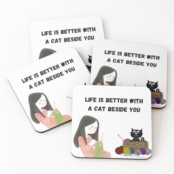 Item preview, Life is Better with a Cat and Crochet designed and sold by PeplumiArt.