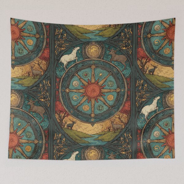 Item preview, Celestial Wheel Seasonal Stag Ritual designed and sold by bapupa.