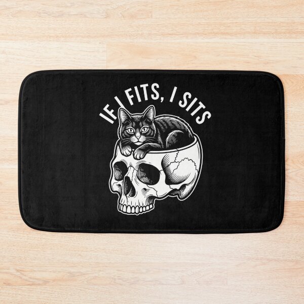 Item preview, If I Fits, I Sits Funny Cat Skull Meme designed and sold by FormalDehyena.