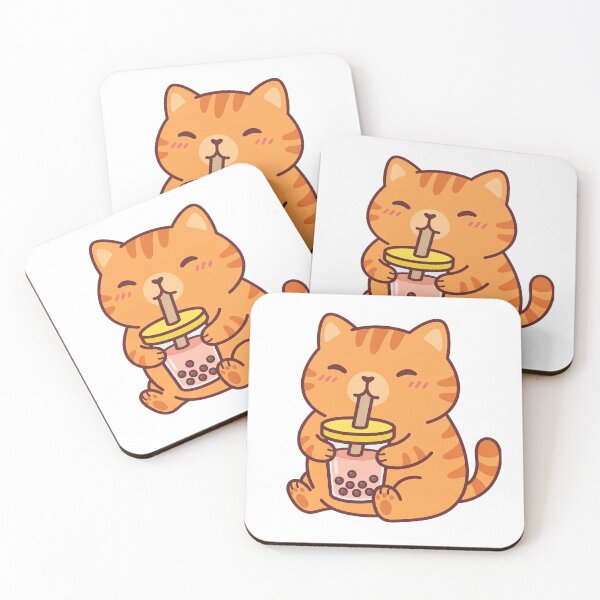 Item preview, BobaCat This cute cat loves boba sticker designed and sold by ParryStickers.
