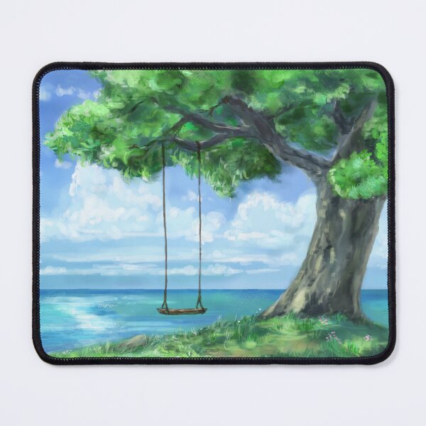 Item preview, Seaside Dream Swing Under a Sunlit Tree designed and sold by hopenoli_art.