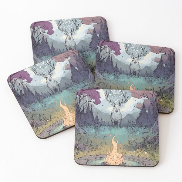 Item preview, White Stag Ritual Fire - Wiccan Art designed and sold by bapupa.