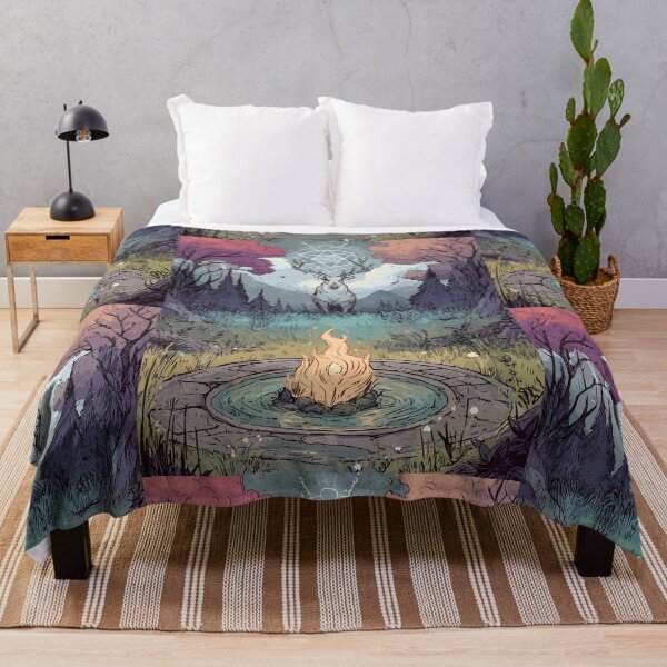 Item preview, White Stag Ritual Fire - Wiccan Art designed and sold by bapupa.