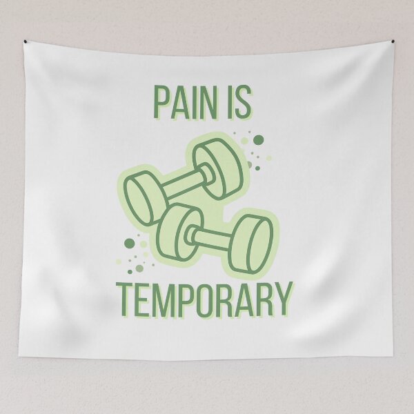 Item preview, Pain is Temporary Motivational Gym quote designed and sold by Rehnair.