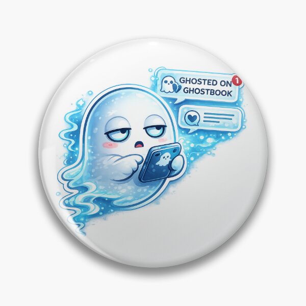 Item preview, GHOSTED ON GHOSTBOOK – Kawaii Ghost Scrolling Phone with Funny Notification Popups designed and sold by SparkVault.