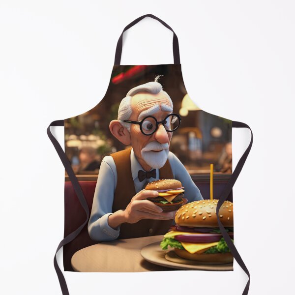 Artikelvorschau, Ein alter Mann gönnt sich eine Auszeit für einen Burger entworfen und verkauft von Colin Bentham.