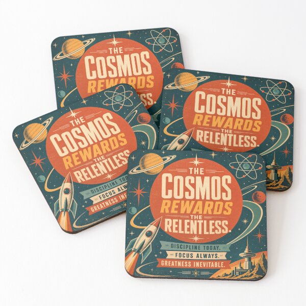 Item preview, The Cosmos Rewards the Relentless — Vintage Sci-Fi Motivation designed and sold by ForeverPrintsOK.