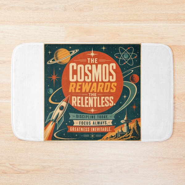 Item preview, The Cosmos Rewards the Relentless — Vintage Sci-Fi Motivation designed and sold by ForeverPrintsOK.