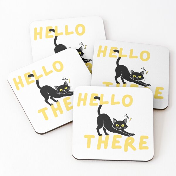 Item preview, Hello There Stretching Black Cat designed and sold by Rehnair.
