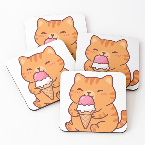 Item preview, Cute cat loves ice cream  designed and sold by ParryStickers.