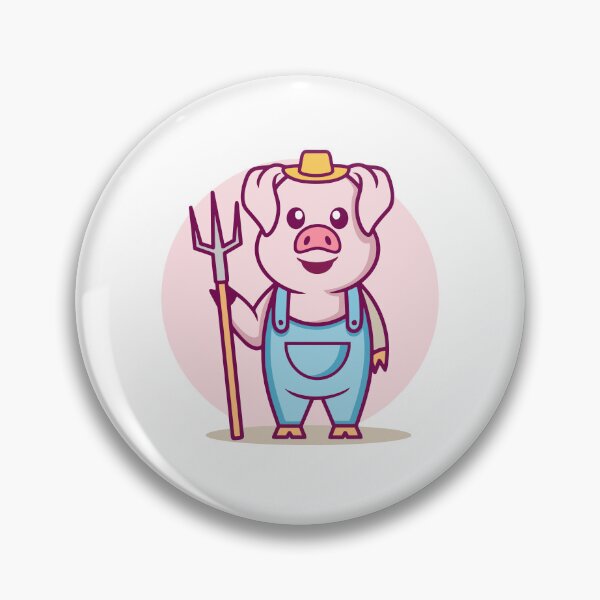 Item preview, Cute Farmer Pig with Pitchfork designed and sold by mstkaru.