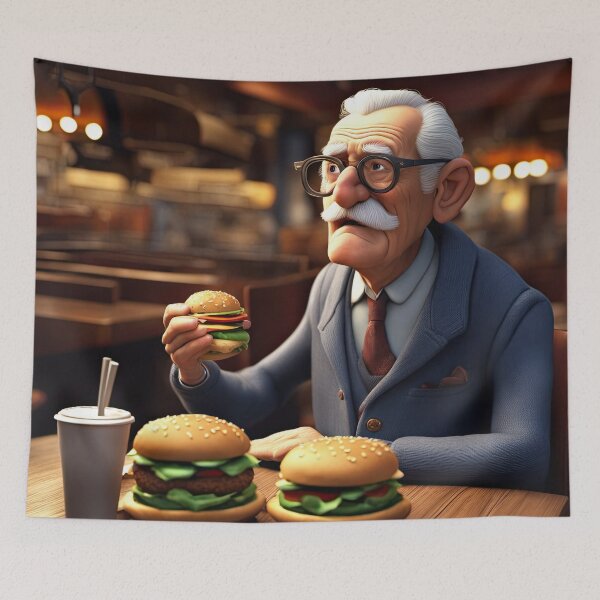 Item preview, Old Man taking time out for a Burger designed and sold by Colin Bentham.