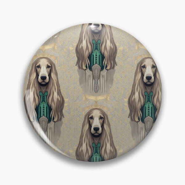 Item preview, Whimsical Taupe Dogs with Flowing Fur & Gold Hues designed and sold by mittie101.