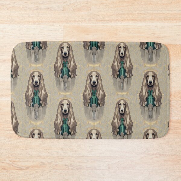 Item preview, Whimsical Taupe Dogs with Flowing Fur & Gold Hues designed and sold by mittie101.