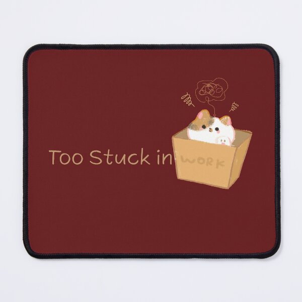 Item preview, Too Stuck in Work - Kawaii Calico Cat in Box Art designed and sold by Rehnair.