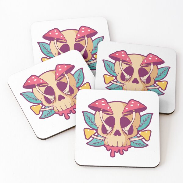 Item preview, Aesthetic Skull with Magic Mushrooms designed and sold by mstkaru.