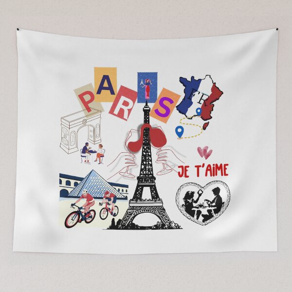 Item preview, ​Paris France Travel Aesthetic Je T'aime Eiffel Tower Art designed and sold by crystalar95.