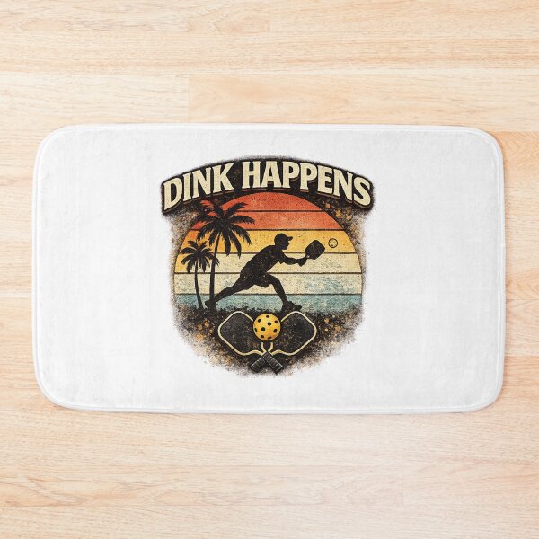Aperçu de l'œuvre Dink Happens Design rétro amusant de pickleball créée et vendue par CozyRetirementGifts.