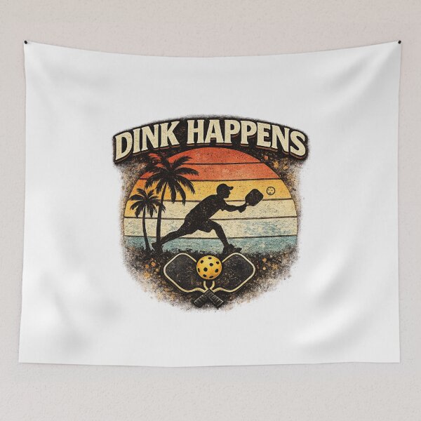 Artikelvorschau, Dink Happens Lustiges Pickleball-Retro-Design entworfen und verkauft von CozyRetirementGifts.