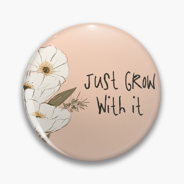 Item preview, Whimsical Botanical Affirmation Art 1B – “Just Grow With It” (Square) designed and sold by Claire_Brown.